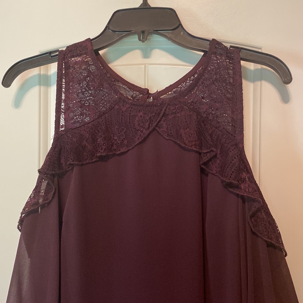 Maroon Cold Shoulder Long Sleeve Dress